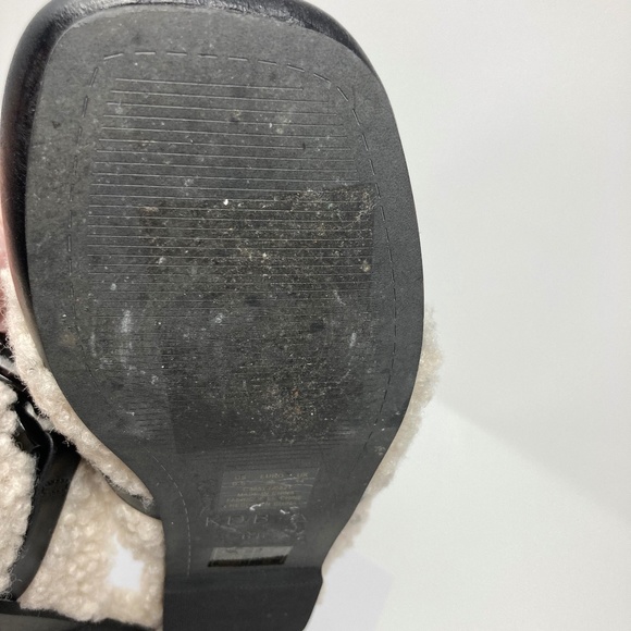 Kelsi Dagger Brooklyn Black and Cream Leather Chain Fur Mule Size 6.5 - Picture 5 of 5